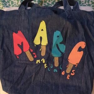 Marc Jacobs Blue Denim Tote with Colorful Logo